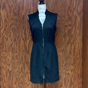 Marc New York Andrew Marc Black Halter Zip Front Dress Size 4 Sleek Mini